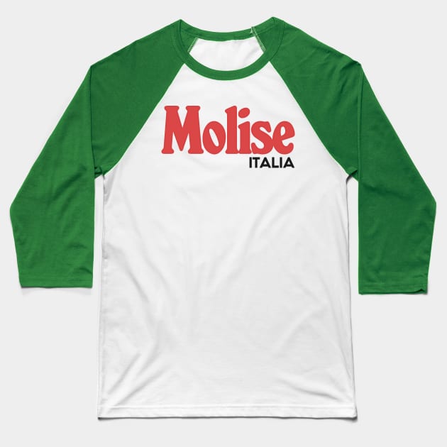 Molise // Italia Typography Region Design Baseball T-Shirt by DankFutura